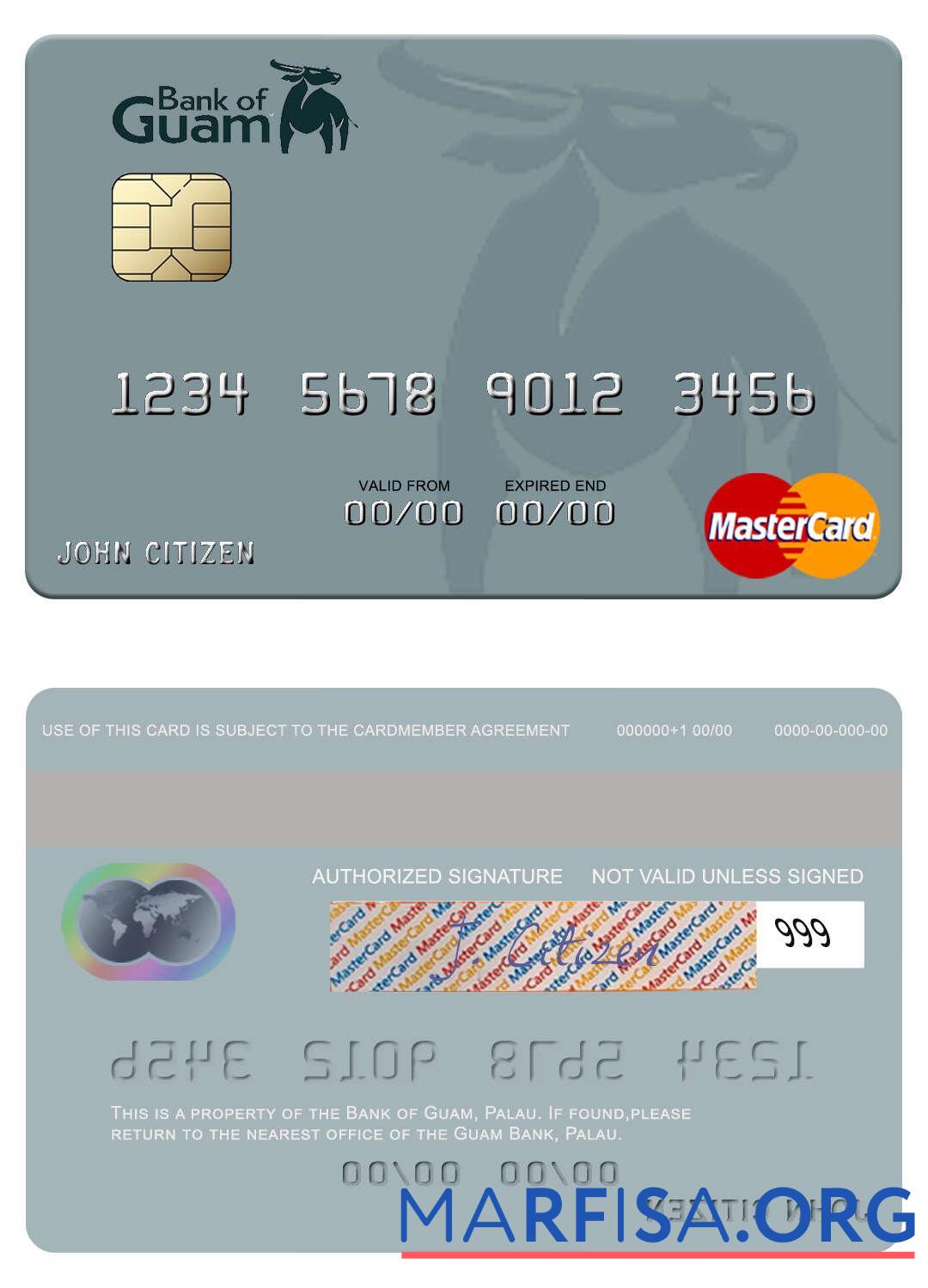 Downloadable Palau Bank of Guam mastercard download for verification